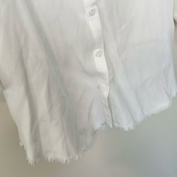 Anthropologie Cloth & Stone White Western Style Shirt Dress L - Picture 3 of 7